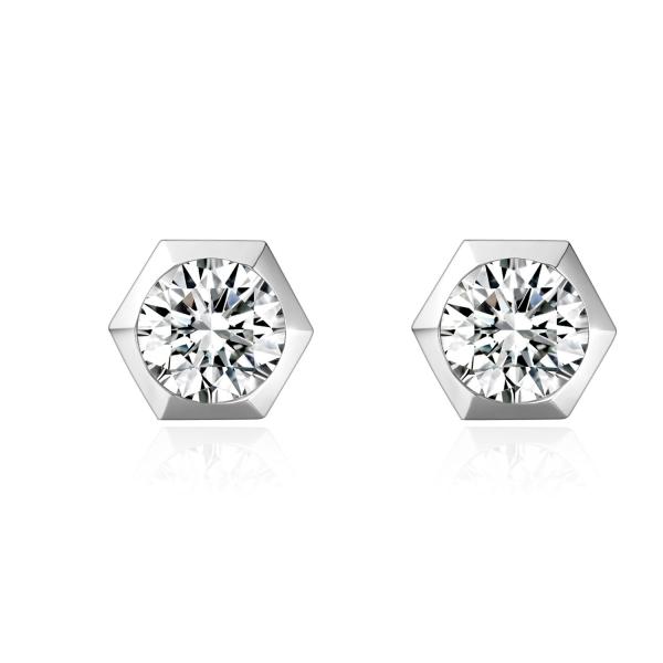 Classic Design 18k Lab Grown Diamond Earrings Jewelry NGTC Certified Round shape