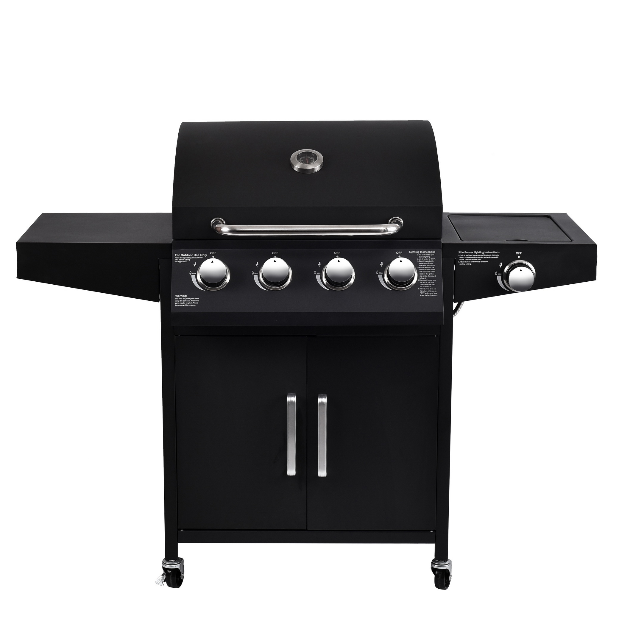 430SS Warming Grid 4 1 Burners Stainless Steel Gas BBQ Grill for Modern Style Cooking
