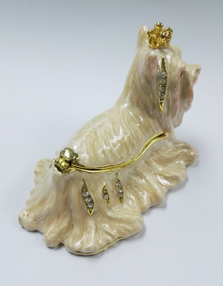 Crown Dog Jewelry Box Metal jewelry box Animal Trinket Box Best Wedding Favors Gifts Trinket Box