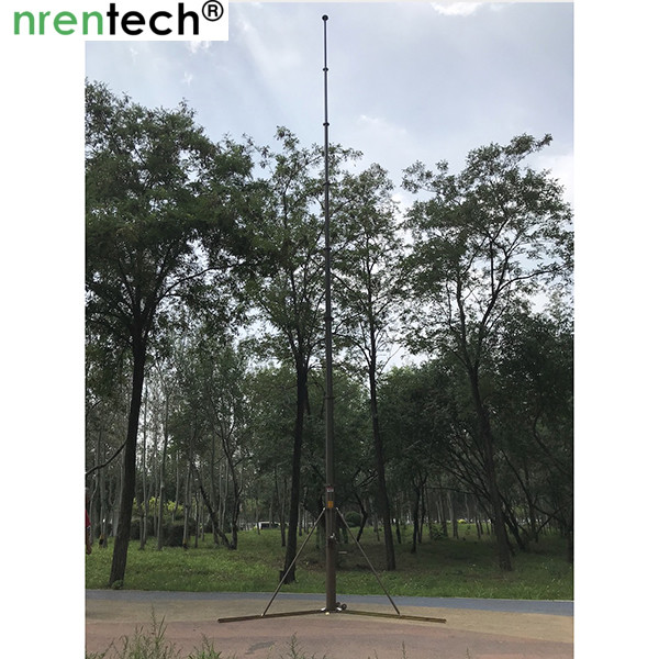 10m aluminum push up telescoping mast/ telescoping mast/manual crank winch telescopic mast