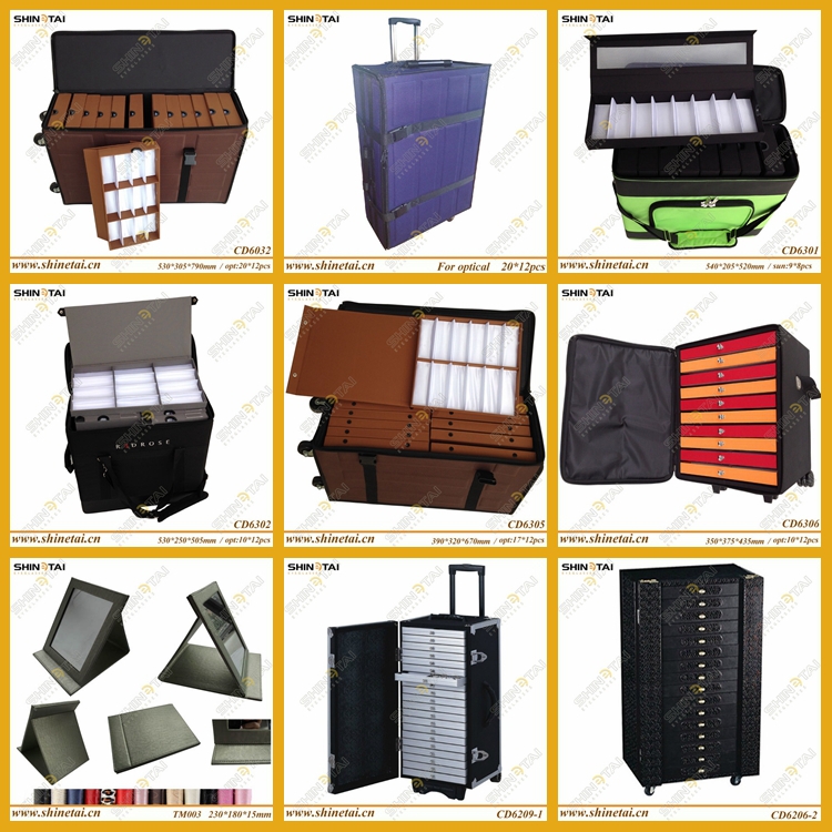 New products sunglasses suitcase,new style eyewear display suitcase,easy take glasses suitcase