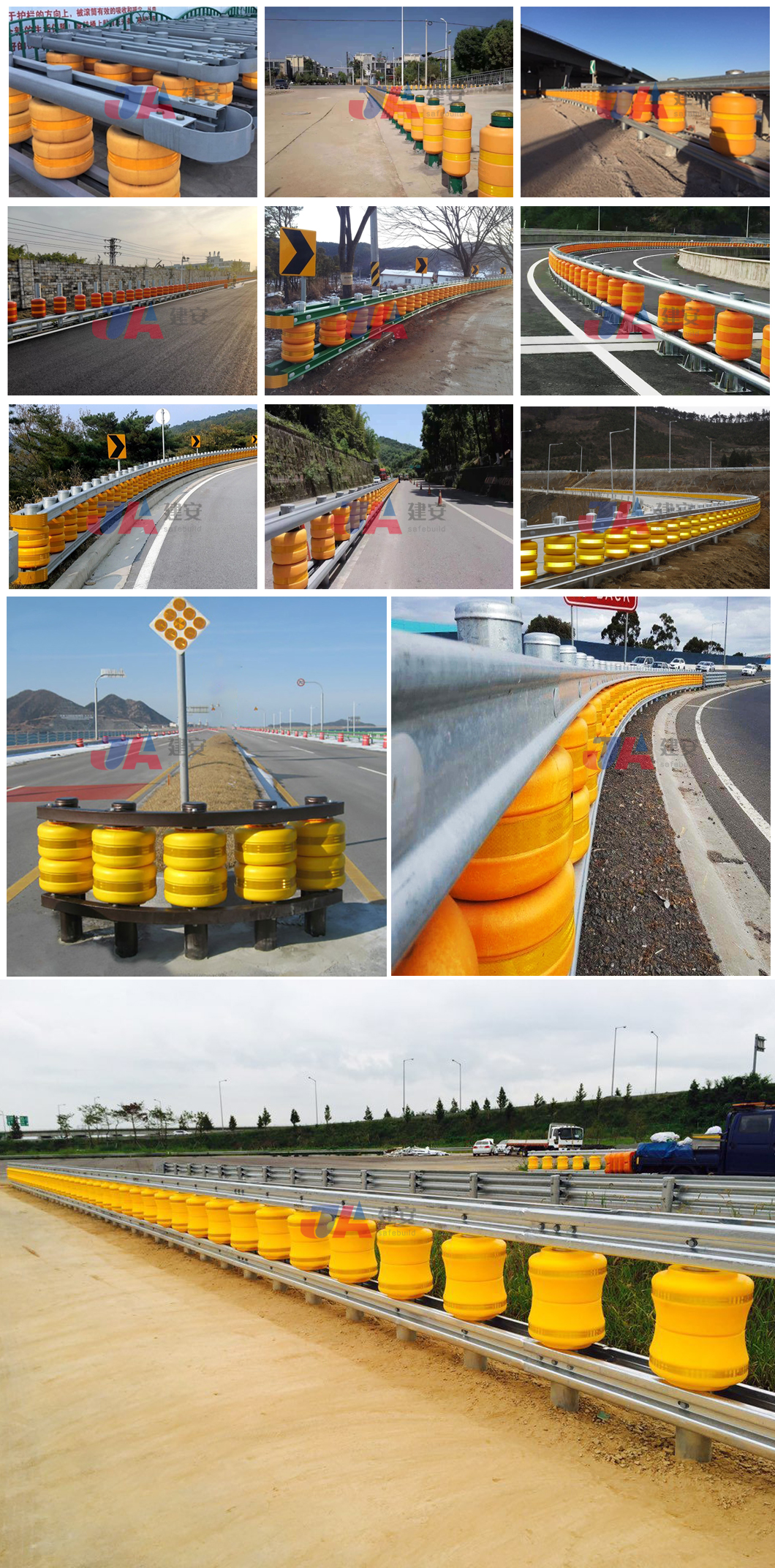 Anti Corrosion Traffic Barrier Safety Roller Barrier Highways Road Roller Barrier