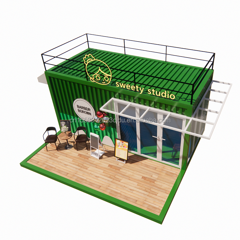 50/75/100mm Wave Sandwich Panel Wall 20ft Portable Container Clothing Store Prefabricated Mobile Store Pop Up Retail Store