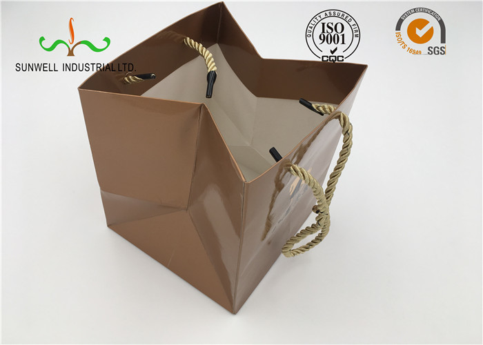 Printed Custom Made Cardboard Shopping Bags , Paper Gift Bags Easily Folding