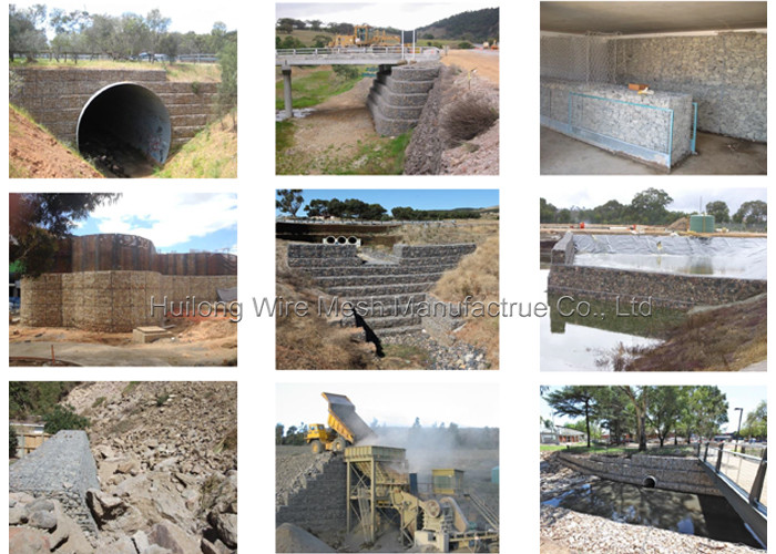 Vinyl Coated Gabion Wall Baskets 60x80mm Opening Corrosive resistant materials