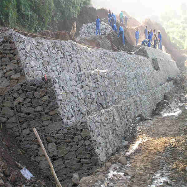 Galvanised Gabion Baskets 2m X 1m X 1m Woven Iron Wire Fence River Protection