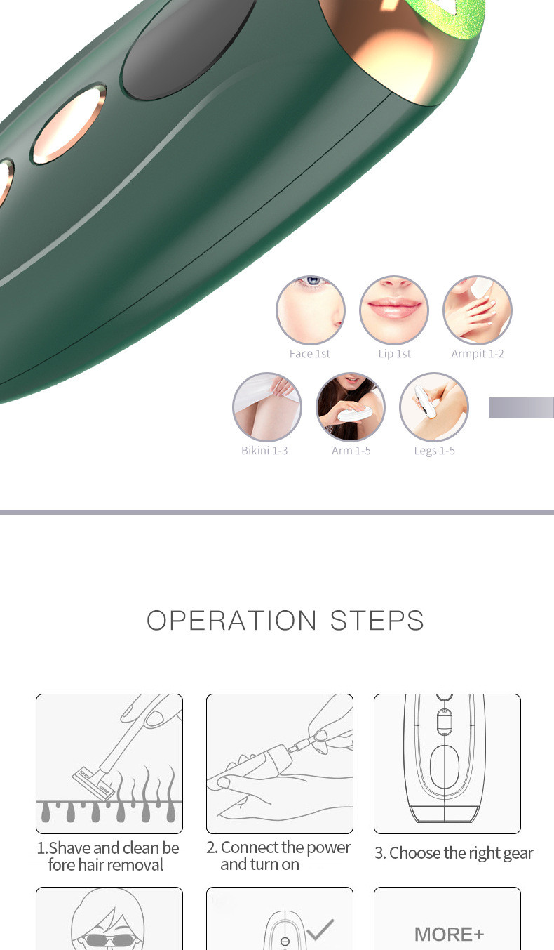 12V 2A Mini Portable Handheld Laser Hair Remover IPL Home Use