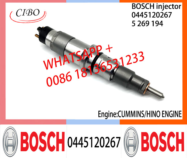 BOSCH 0445120267 Neutral Diesel Fuel Injector Assembly 0445120267 5269194 For CUMMINS/HINO Engine