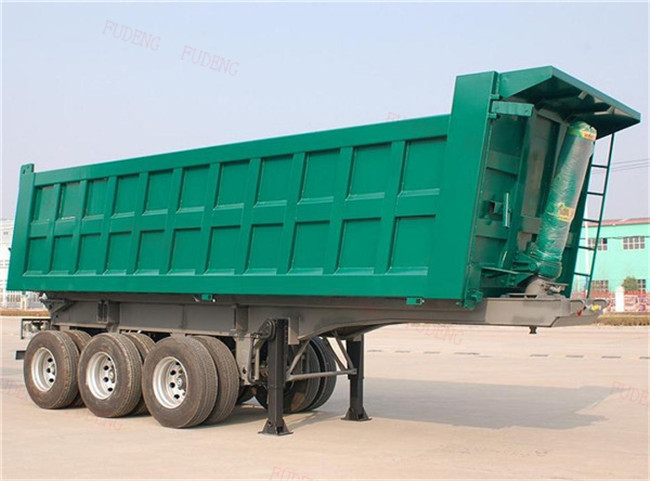 Hydraulic Self Discharge Dump Semi Trailer 8mm Plate Side Wall 6mm 60 Cubic