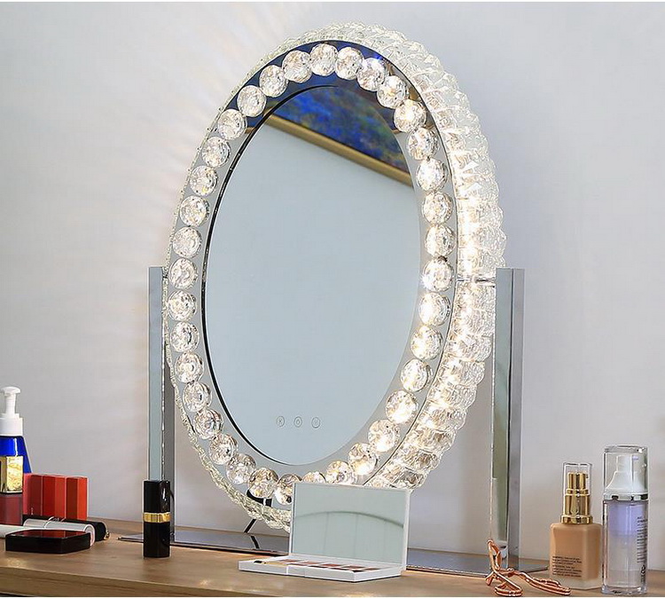 LED Light Up Makeup Mirror Crystal Vanity Mirror Hollywood Style