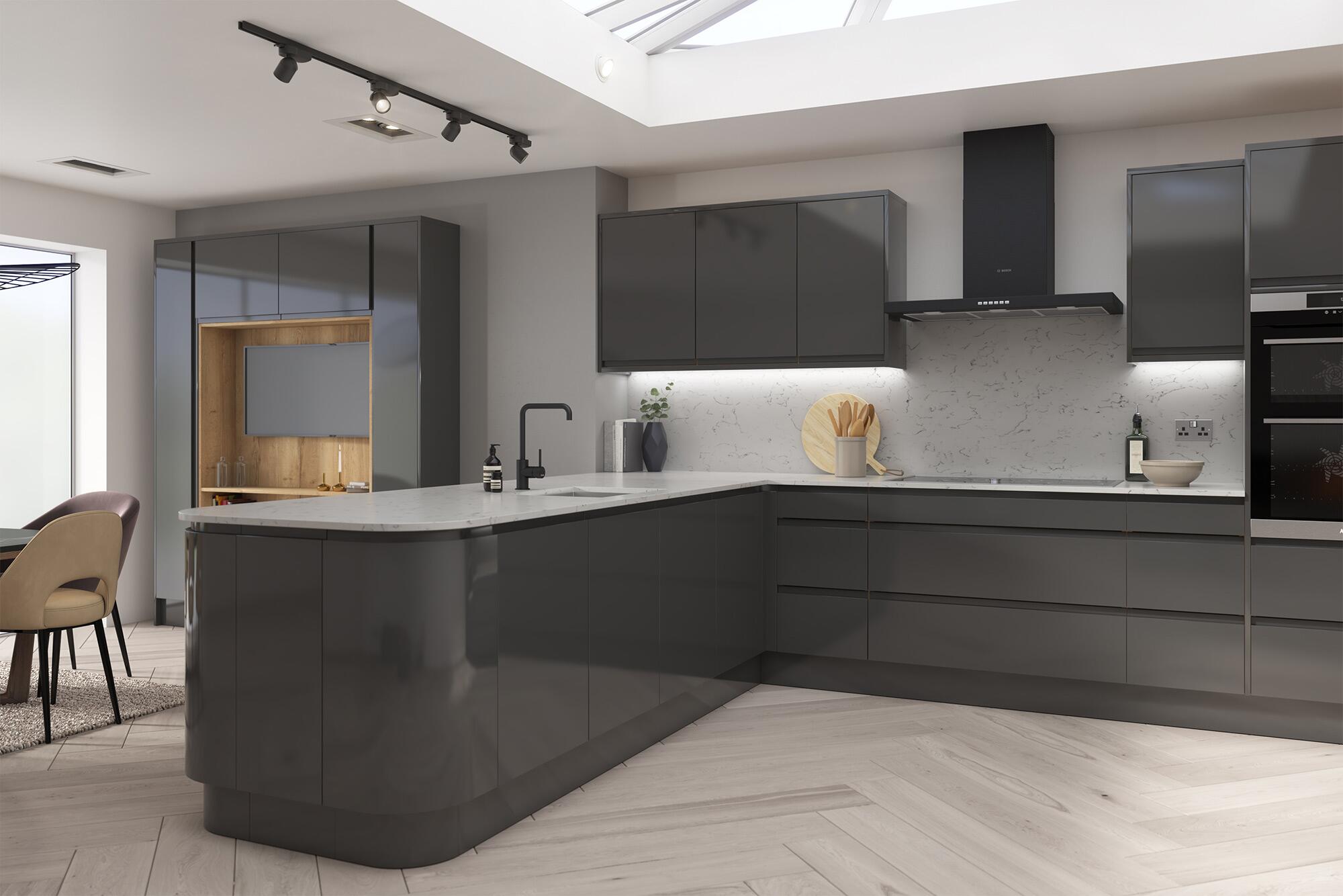 Offers Customized High Glossy Kitchen Cabinet for Renovation of Old Apartment Kitchen