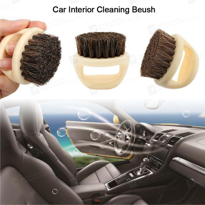 Horse Hair Car Detailing Brush 110g Tire Cleaner For Leather Seat Mat Dashboard
