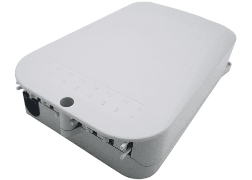 16Core Splitter FTTH Distribution Box UPC / APC Wall Mount Light Grey