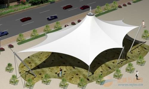 1050gsm PVC Laminated Membrane Structure , White Color PVC Tensile Tarp