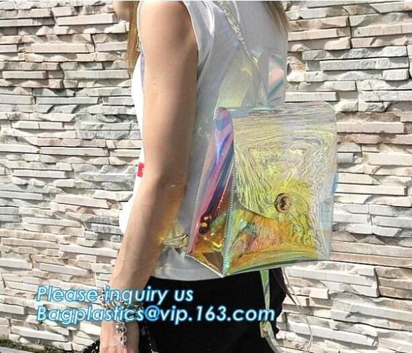 Fashion Women Neon Color Transparent Backpack, Transparent Clear Neon PVC