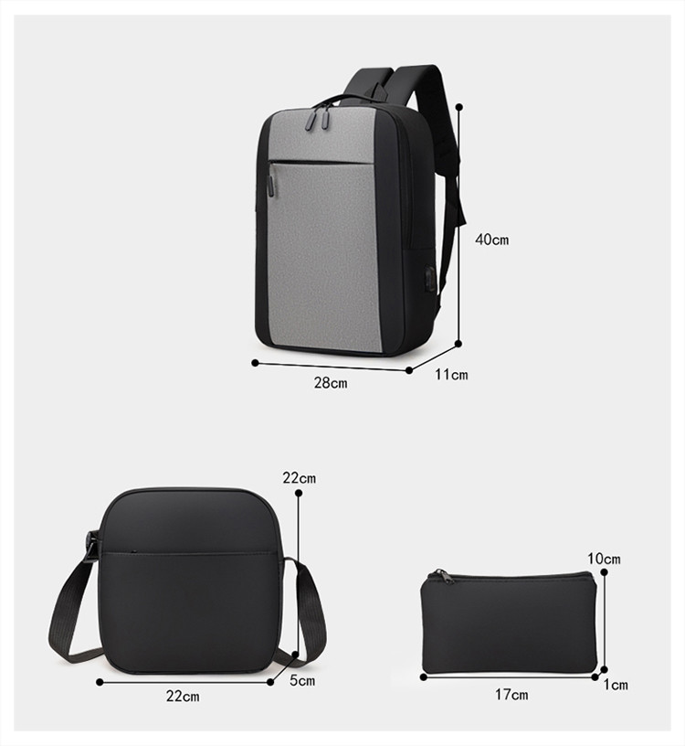 BSCI Backpack Sets 3 In 1 Fashion Oxford Three Piece Casual Backpack