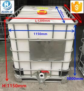 China Poly used plastic ibc tank container tote 1000l with steel cage on sale