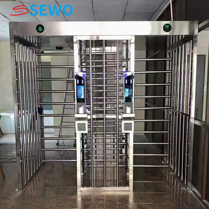 Double Door Full Automatic Full Height Pedestrian Turnstiles Access Control