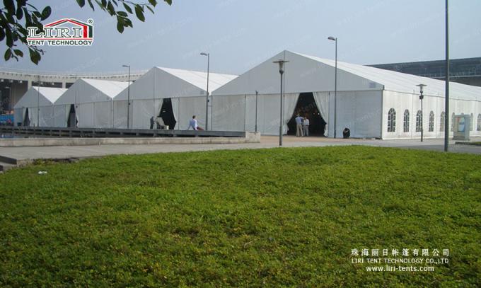 Aluminum Outdoor Exhibition Tents , White Color PVC Sidewall Permanent Structure