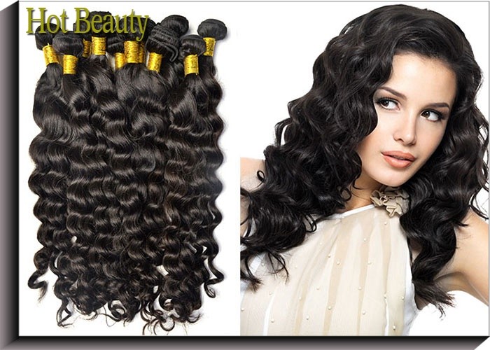 Brazilian Virgin Human Hair Extensions Brown , Remy Big Curl Hair