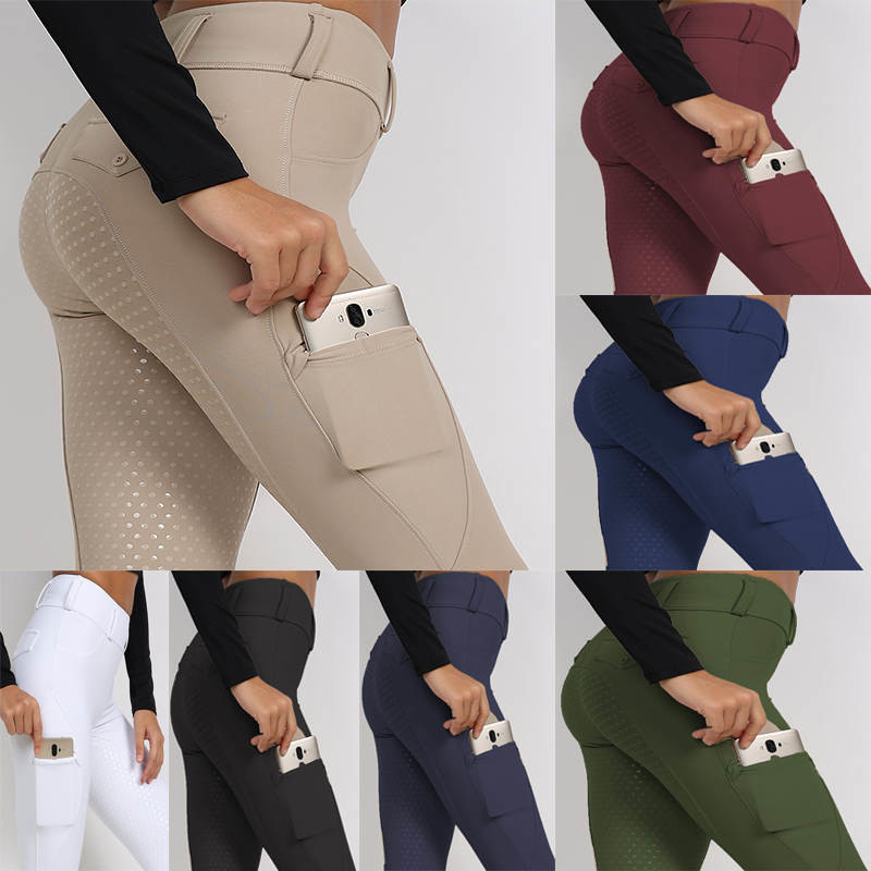Full Seat Silicone Brown Horse Riding Pants 280gsm Moisture Wicking