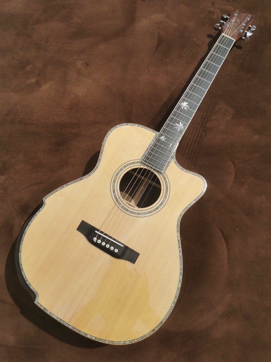 Custom 40 Inch GA Body All Solid Spruce Wood Acoustic Guitar