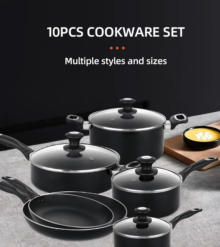 High Quality Non Stick Aluminum Cooking Pot Set Kitchen Pans And Pots With Bakelite Handle