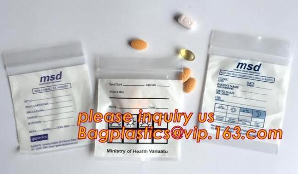 custom printed food grade pe holographic zipper pouch writable medical k pills