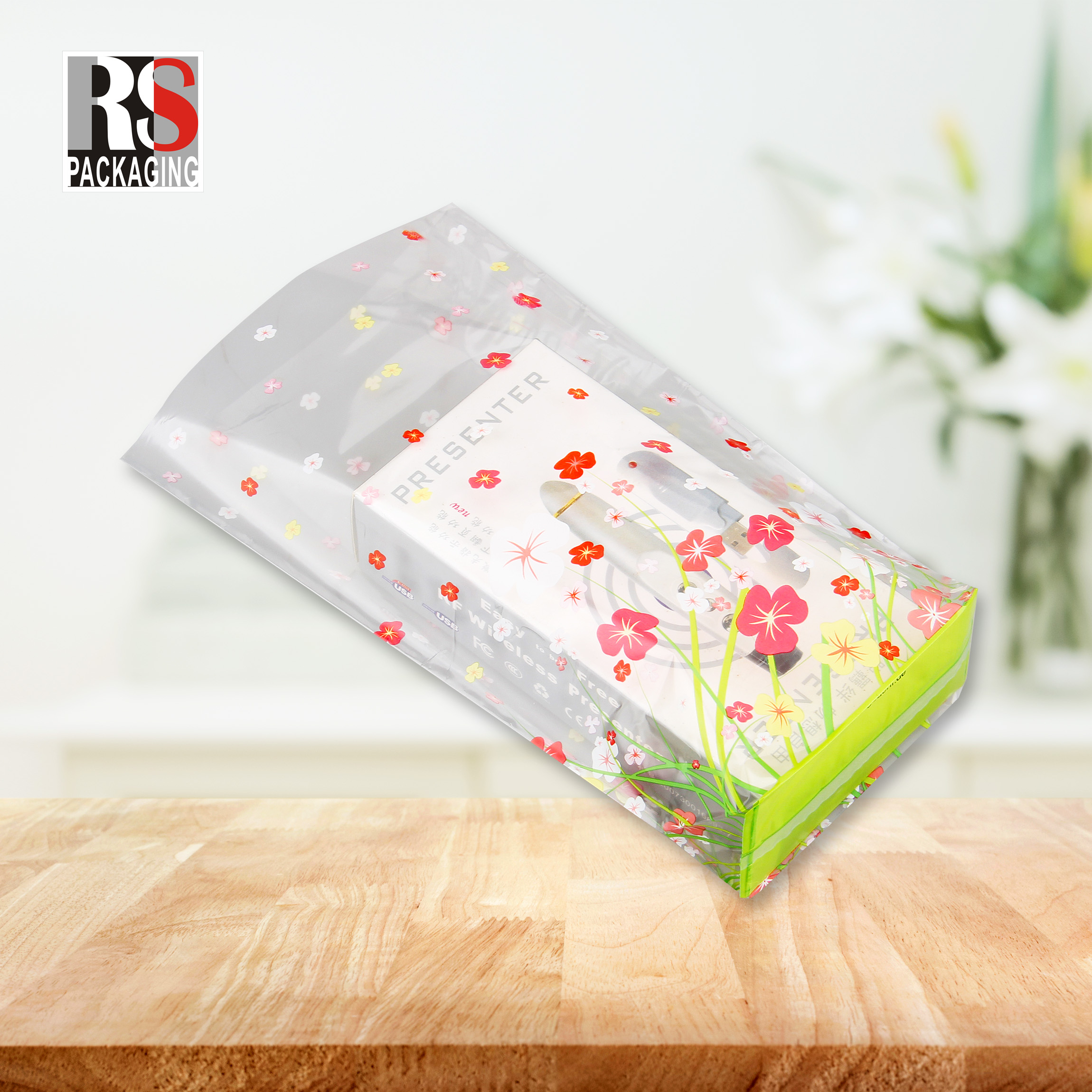 Clear Colors Bopp Opp Flat Bottom Bag Plastic Square Bottom Bag For Sealing Candy