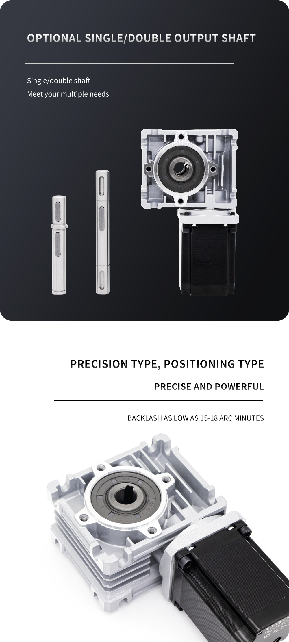 High Precision 1.2A Nema 17 Stepper Motor With 450mN.m Holding Torque and Worm Gearbox