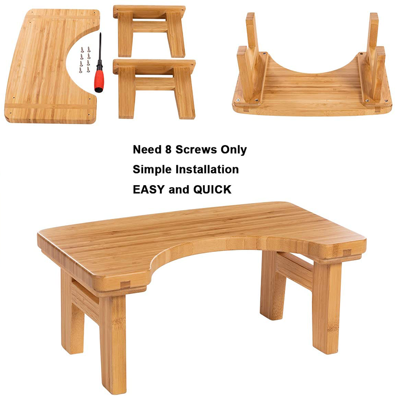 EU Certified Toilet Bamboo Wood Bathroom Step Stool For Kids
