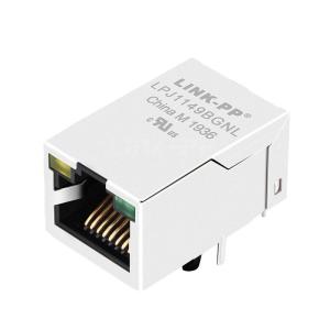 X Multiple XPJH-01D-1-D25-110 Compatible LINK-PP LPJ1149BGNL 10/100 Base-T Single Port RJ45 Mag Jack Cat5e POE Tab Up Yellow/Green Led