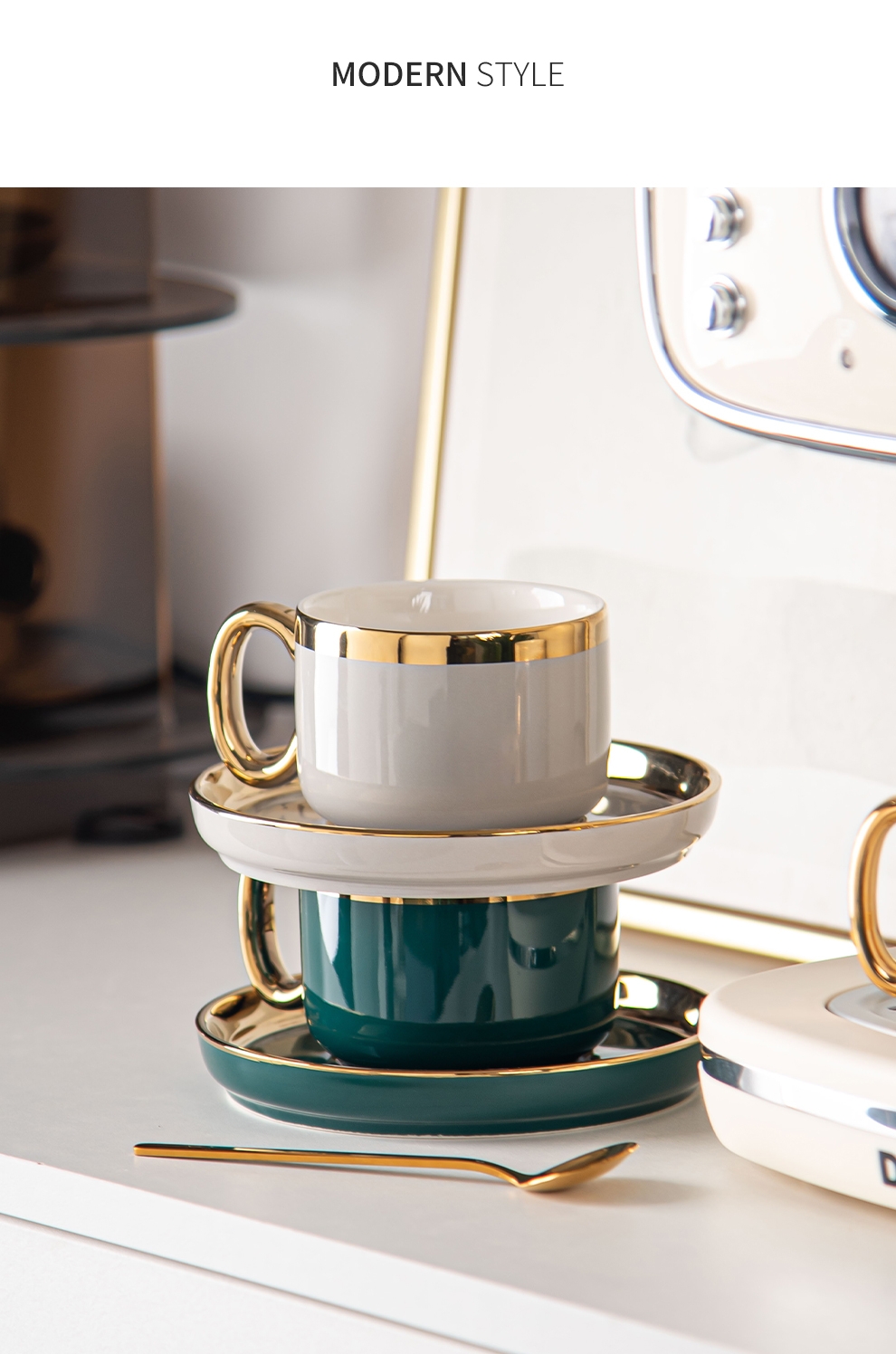 Classic Design Style Ceramic Tea Cup Set Luxury Turkish Porcelains Coffee Mug Gift Box