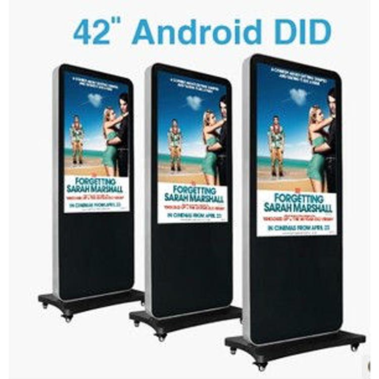 65" inch floor stand LCD totem Kiosk advertising signage monitor UHD 4K resolution supportHD-MI DP VGA input