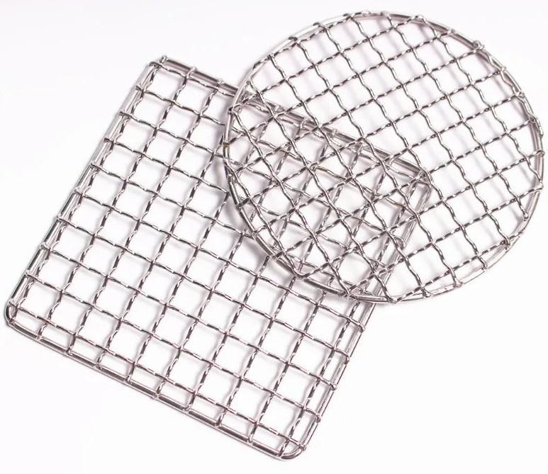 201 Stainless Steel Barbeque Bbq Grill Wire Mesh Round Outdoor Charcoal Net