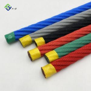16mm 6 Strand PP Combination Rope With Steel Wire Core For Climbing Net
