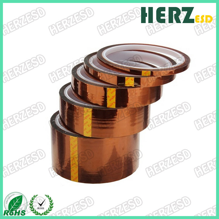 Polyimide Material ESD Warning Tape , Anti Static Kapton Tape Width 3-500mm