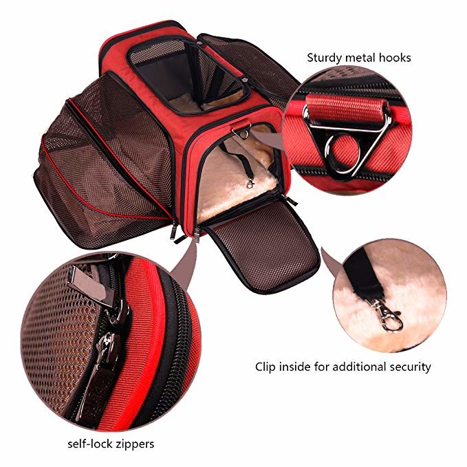 Two Side Expandable Pet Carrier , Extra Spacious Soft Air Travel Pet Carrier
