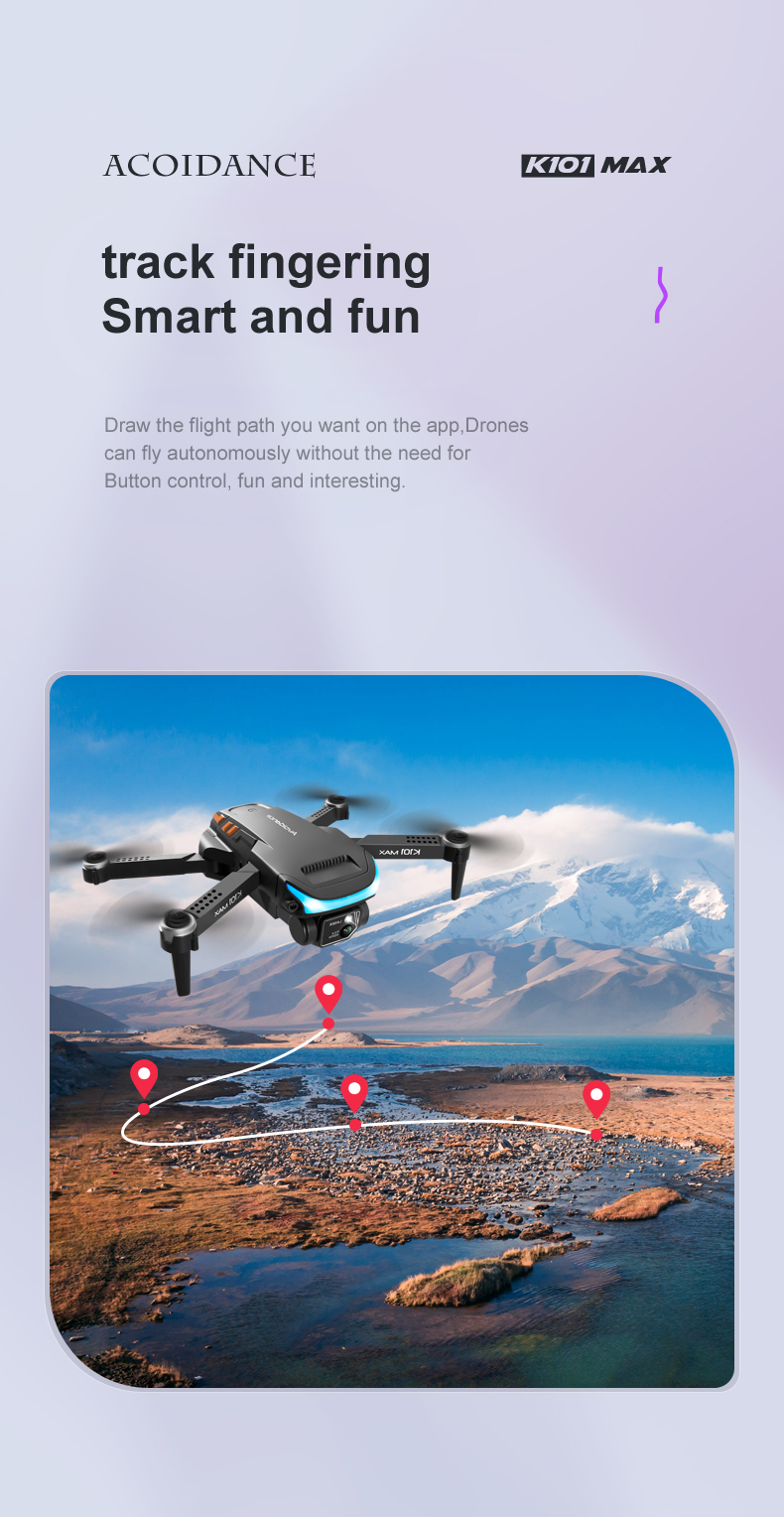 Long Distance Gps Drone Wifi Obstacle Avoidance Drone Toys For Kids Charging time 1 hour K101 Max Drone With Camera 4k