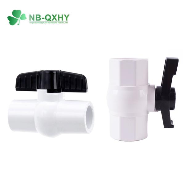 Flexible Ball Valve 21/2 Inch PVC Plastic White Water with Black Handle and
