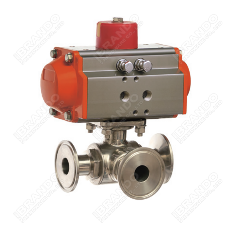 4'' Pneumatic Actuated Flange Ball Valve Stainless Steel 304