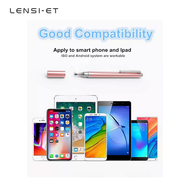 2 In 1 Tablets Passive Stylus Pen For Touchscreen Universal Silver Black Pink Black