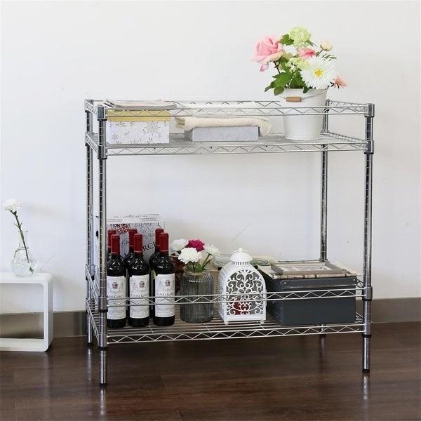 Cafeteria Commercial Wire Shelving 4 Layers Adjustable Metal Rack Dining