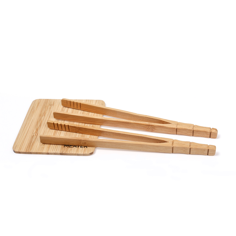 Cooking Wooden Tongs Bamboo Toast Tongs For Cheese Bacon Muffin Fruits Bread