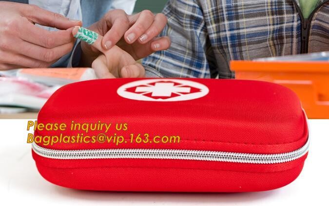 Red pu leather waterproof mini eva first aid kit case,first aid box plastic case carrying case,Medical Multi-functional