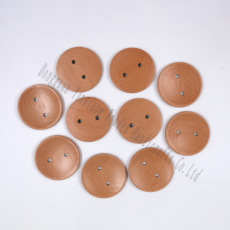 Wooden Buttons, Round Blank Wood Buttons with 2 Holes for Crafts and Sewing Project, Natural Color