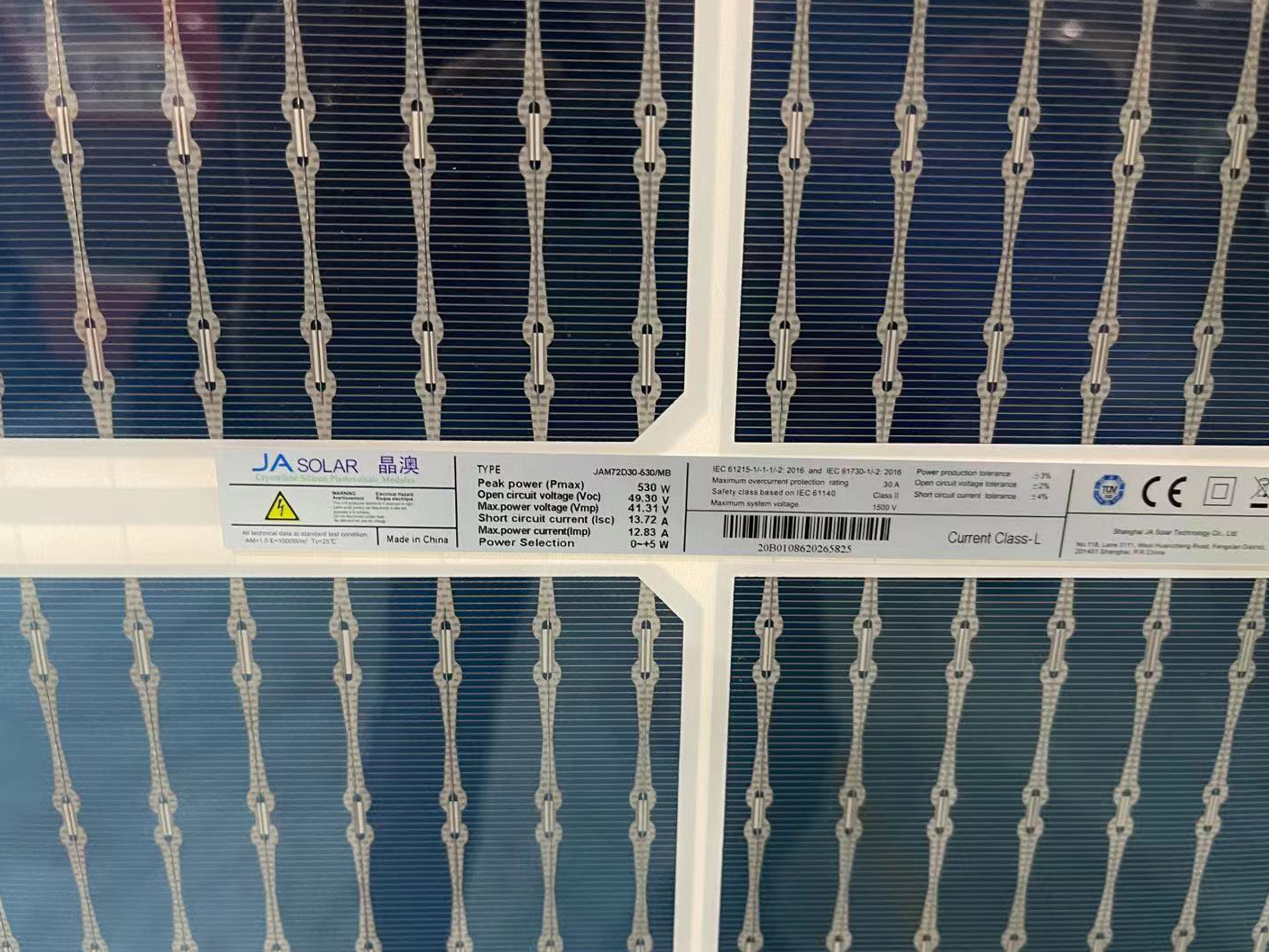 IEC 61215 B Grade 535W Mono Perc Bifacial Solar Panel