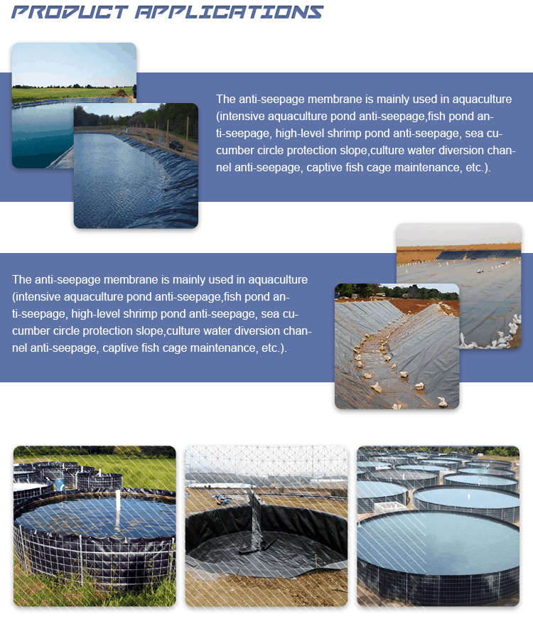 Contemporary Design Style India Manufactured HDPE Geomembrane 1mm for Fish Pond Liner