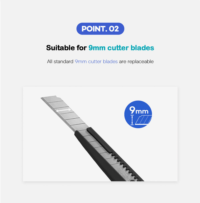 Sinseung S501 9mm Snap Off Utility Knives All Metal Body Cardboard Cutting Tools