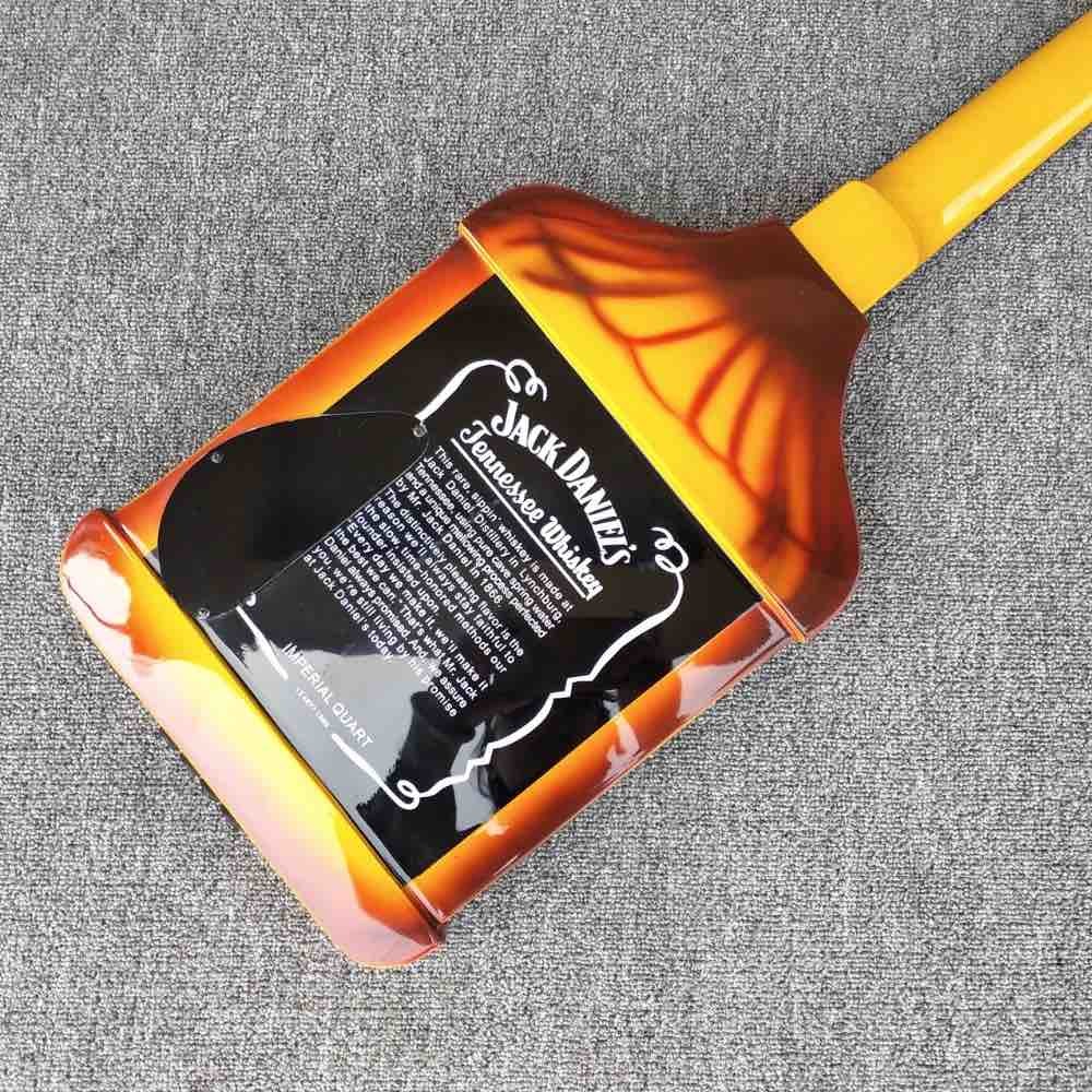 Custom Shop 4 Strings Jack Electric Guitar Ebony Fretboard Bottle Body Electric Bass Guitar in Black Hardware